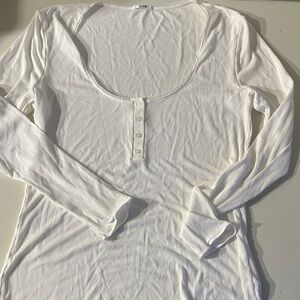 Wolford Cream Ribbed Long Sleeve Top